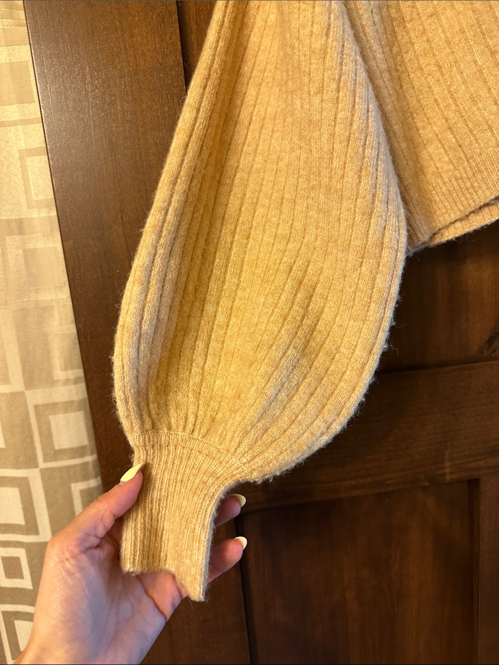 Topshop Cropped Ribbed Button-Front Cardigan - Cream - Picture 3 of 5